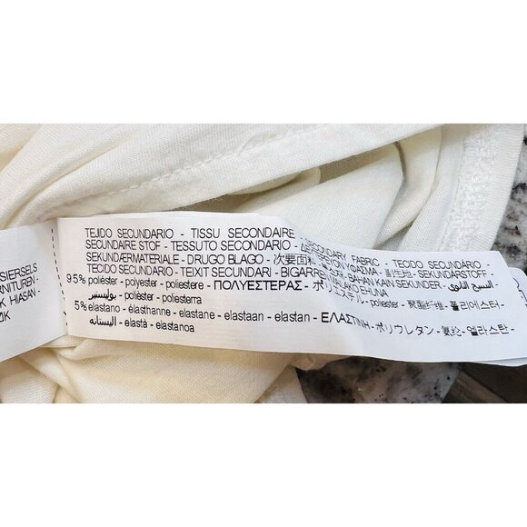 Zara Women’s V-Neck Top Size Medium Ivory Die Cut Embroidery - Picture 5 of 5